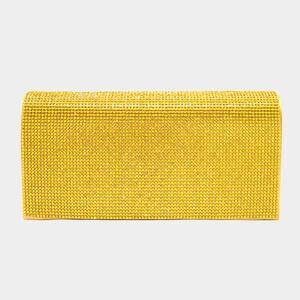 Yellow Clutch Rhinestone Crystal Purse Bling Evening Crossbody Bag